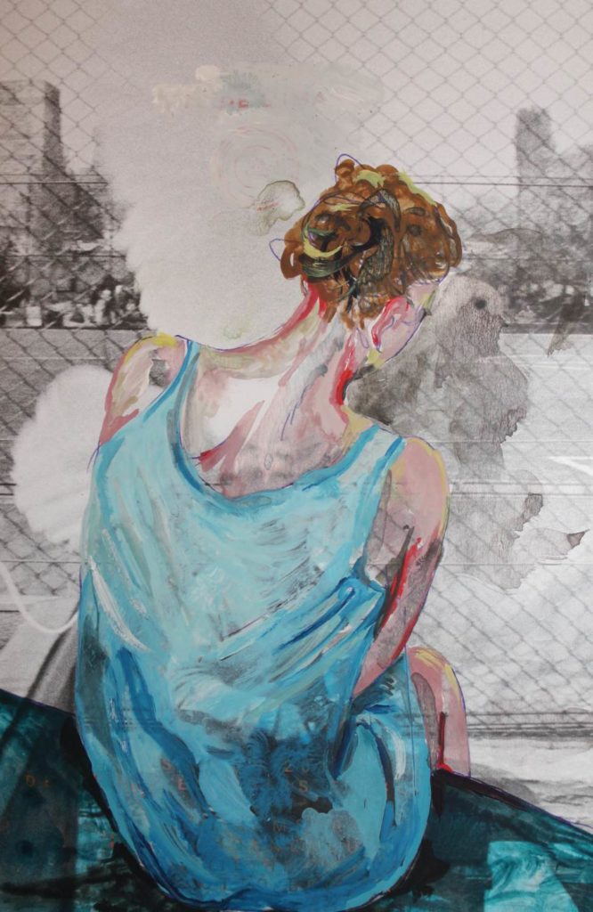 Rückenansicht II, Collage von Anne Mahler de Navia