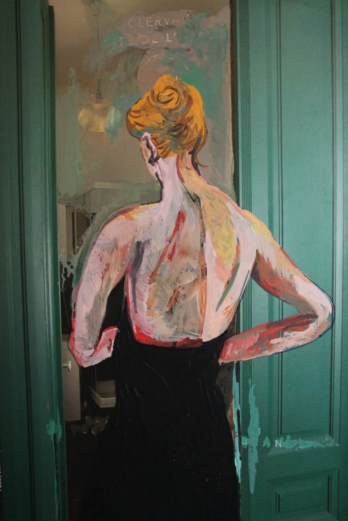 Rückenansicht I, Collage von Anne Mahler de Navia