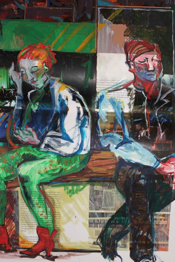 Warten auf den Bus, Collage von Anne Mahler de Navia