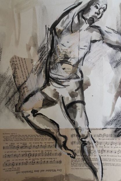 Tänzer Kreidezeichnung