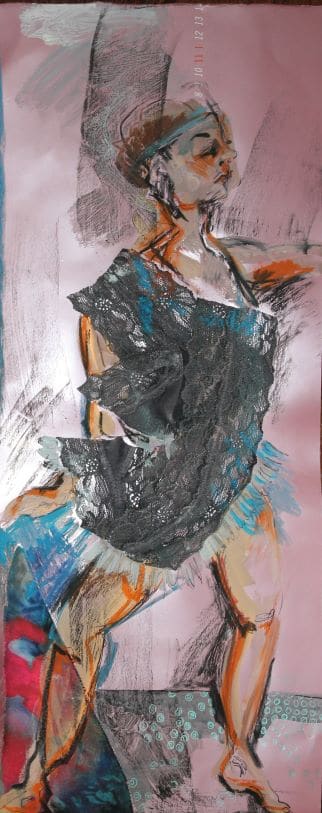 Tänzerin Collage mit Spitze